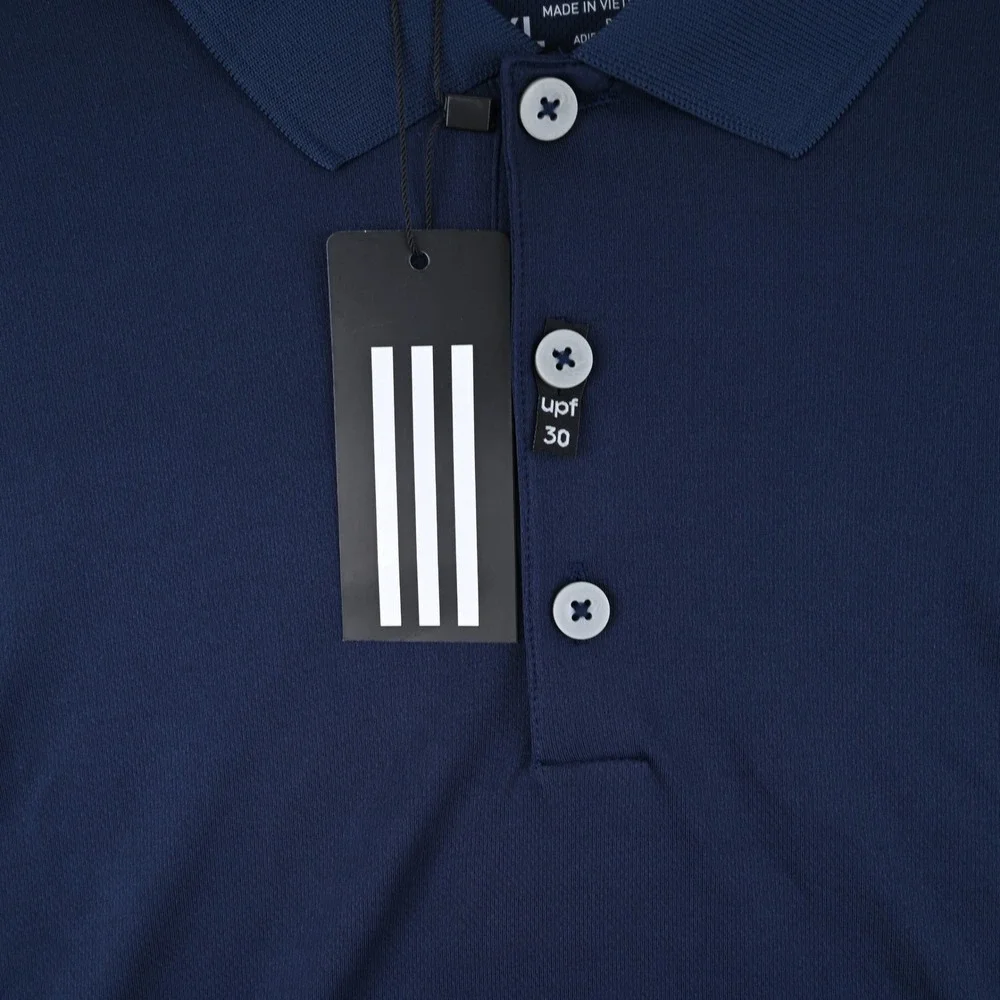 NWT Adidas AdiPerform Men's Golf Polo Shirt Navy Blue 2XL AE4777 UPF 30